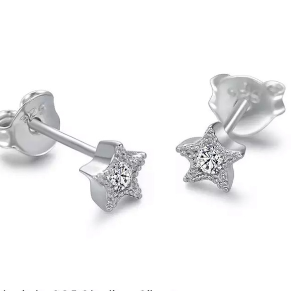 Jewelry - Sterling Silver 925 CZ Star Stud Earrings